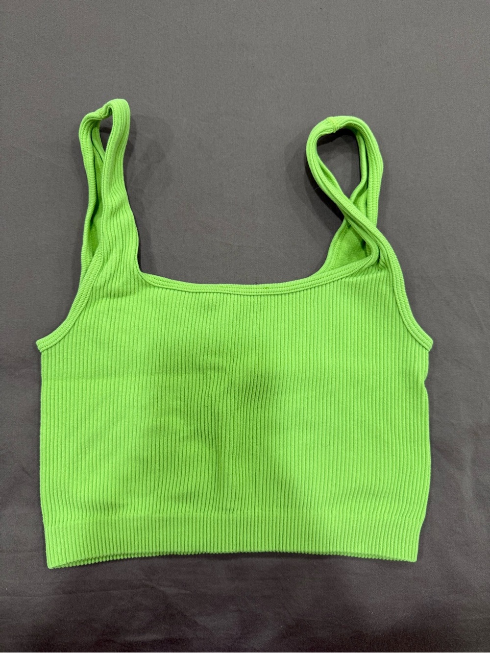 Zara Lime Green Ribbed Crop Tank - Women's